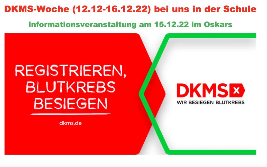 DKMS im Oskars am 15.12.22, keine Anmeldung erforderlich.